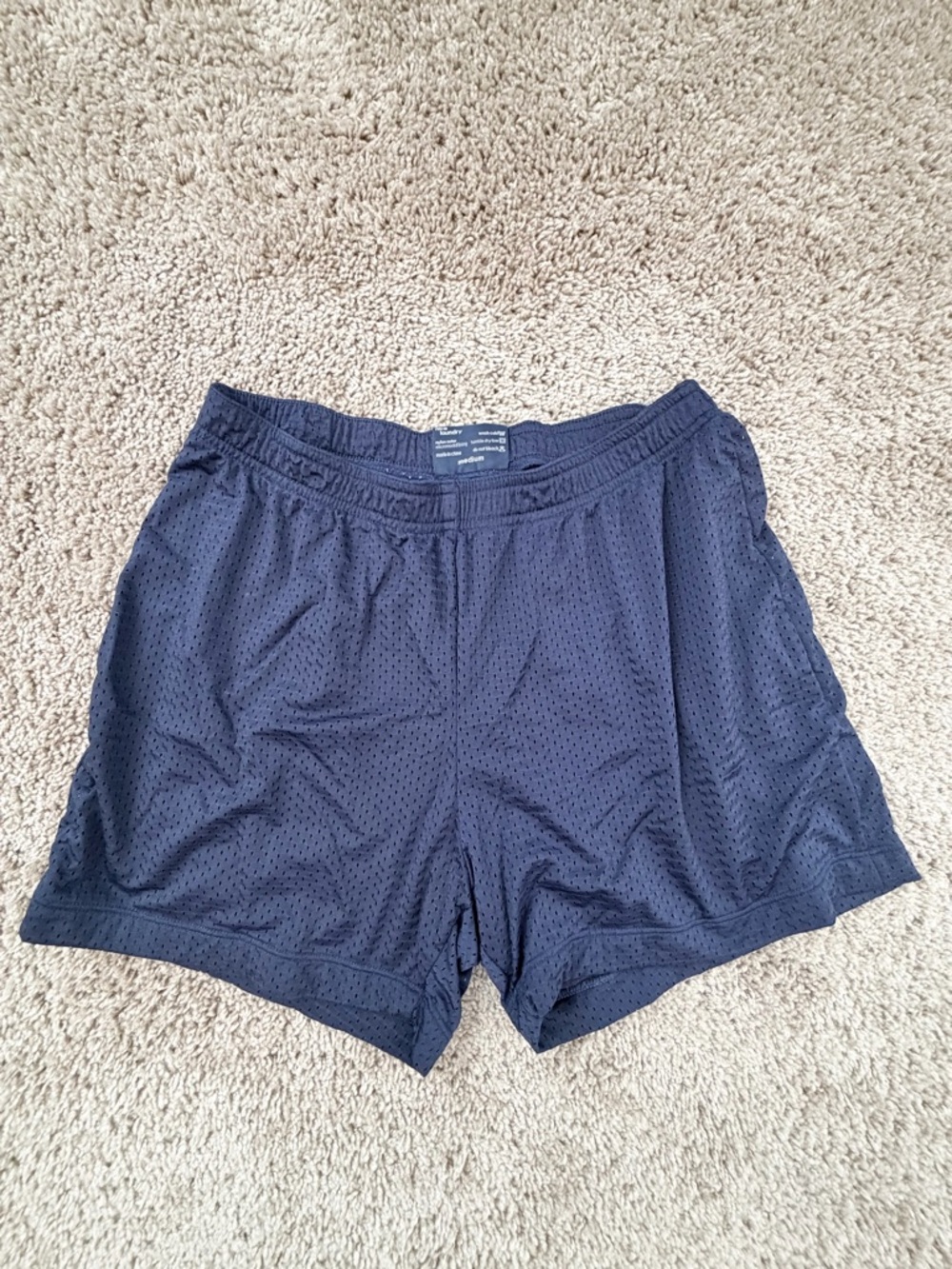 Nice Laundry Men's Navy Athletic Mesh Shorts 4 inch